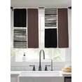 thumbnail image 2 of Brown Black Sheer Curtains 45 Inch Length 2 Panels Set Window Treatments, Modern Abstract Art Farmhouse Striped Rod Pocket Semi Curtains for Living Room/Bedroom/Kitchen Décor, 104"W x 45"L, 2 of 7