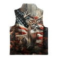 thumbnail image 5 of Uorisanigo Toddler Girls Boys Winter Fleece Vest Puffy Sleeveless Jacket 2-12 Years Old, Lightweight Full Zip Vest Warm Outwear for Fall Winter Layering - American Flag Hunting Forest Deer, 5 of 7