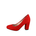 thumbnail image 2 of Songful-3 Women's Fashion Patent Faux Suede Round Toe Chunky Heel Slip On Pump Dress Shoes (Red, 9), 2 of 3