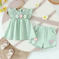 thumbnail image 3 of Ruyang Girls Toddler Outfits 3D Flower Ruffle Sleeveless Dress Top Shorts 2 Piece Suit Kids Spring Summer Pant Dresses, 3 of 8