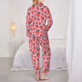 thumbnail image 6 of Goofa Cartoon Strawberry Printed Women’s 2 Piece Pajama Set Super,Pajamas Women's Long Sleeve Sleepwear Soft Button Down Loungewear Pjs Lounge Set Nightwear-XX-Large, 6 of 9