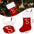 thumbnail image 2 of Miaocao 18.11in Initial Stocking Christmas for Family Kids, Embroidered Letter Red Velvet Monogrammed Christmas Stocking for Christmas Pendant Home Hanging Ornaments Party Decoration Xmas Stocking, 2 of 5
