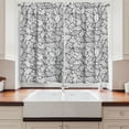thumbnail image 2 of Ambesonne Leaves Kitchen Curtains, Abstract Doodle Foliage, 55"x45", Grey Black White, 2 of 3
