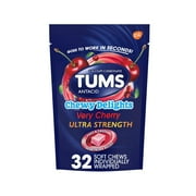 Tums Chewy Delights Ultra Strength Heartburn Relief Soft Chews, Very Cherry, 32 Count