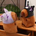 thumbnail image 4 of Capibara de peluche de juguete, animal de peluche, lindo muñeco Capella, disfraz, sombrero, capibara, regalo de cumpleaños y Navidad para niños, 4 of 5
