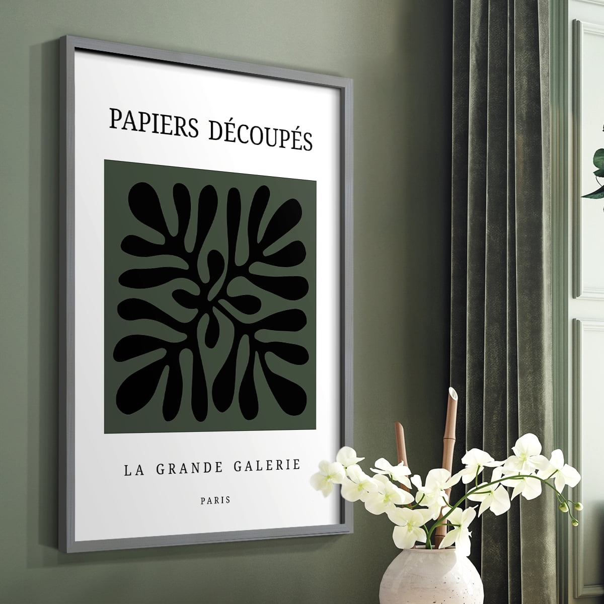 Matisse CCCXCIV in Gray Solid Wood 11 x 14 Framed Print
