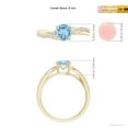 thumbnail image 4 of ANGARA Natural Solitaire Aquamarine Twisted Split Shank Engagement Ring in 14K Yellow Gold for Women (Size-6mm) | March Birthstone, Anniversary, Jewelry Gift for Women | Natural Aquamarine Ring, 4 of 9