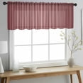 thumbnail image 2 of Abstract Red, Valance Curtains for Kitchen/Living Room/Bathroom/Bedroom Window, Rod Pocket Small Topper Half Short Window Curtains Voile Sheer Scarf, Contemporary Minimalist Gradual Lines 54"x18", 2 of 8