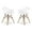 White, variant on Aron Living Pyramid 17.5" Plastic and Beech Wood Armchairs in Blue (Set of 2)