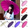 thumbnail image 2 of Long Handle Sun Umbrella, Retro Pagoda Parasol Umbrella, UV Protection Umbrella with Hook Handle for Photo Prop Decoration, 2 of 10