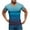 Sky Blue, variant on Mens Plus Size Shirts Casual V-neck Gradient Printing Pullover Fitness Sports Shorts Sleeves T Shirt Blouse