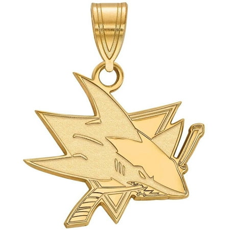LogoArt NHL San Jose Sharks 14kt Gold-Plated Sterling Silver Medium Pendant