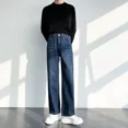 thumbnail image 2 of Pantalones vaqueros rectos para hombre, moda coreana, ropa de trabajo, vaqueros para hombre con bolsillos, tendencia primavera otoño 2024, Buggy Stacked Xs, 2 of 5