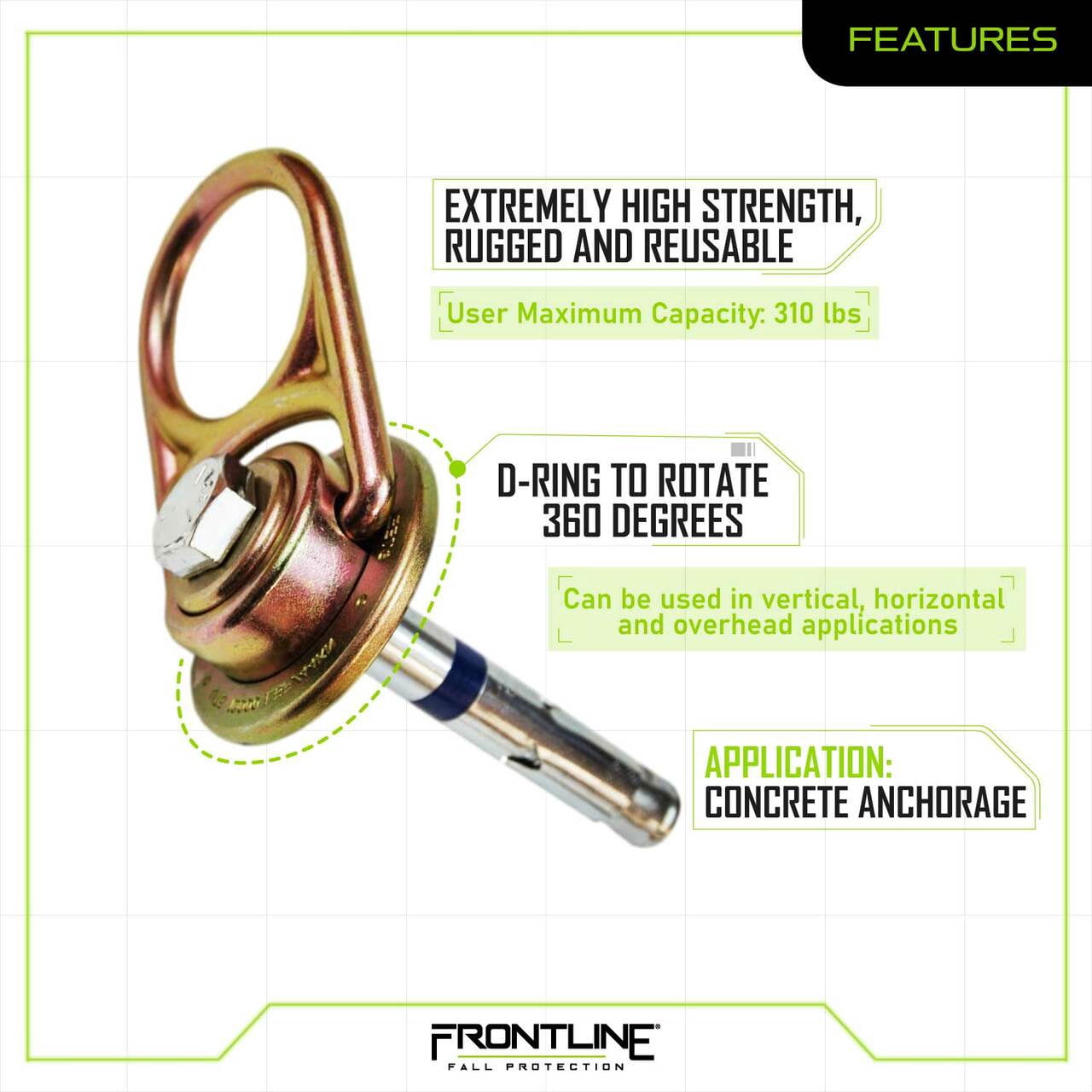 FRONTLINE - COM3410K - MEGA Swivel 10k Concrete Anchor