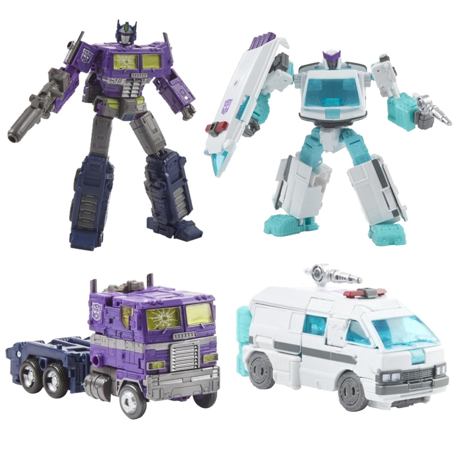 Transformers Generations Selects Shattered Glass Optimus Prime and Ratchet Action Figure Set, 2 Pieces