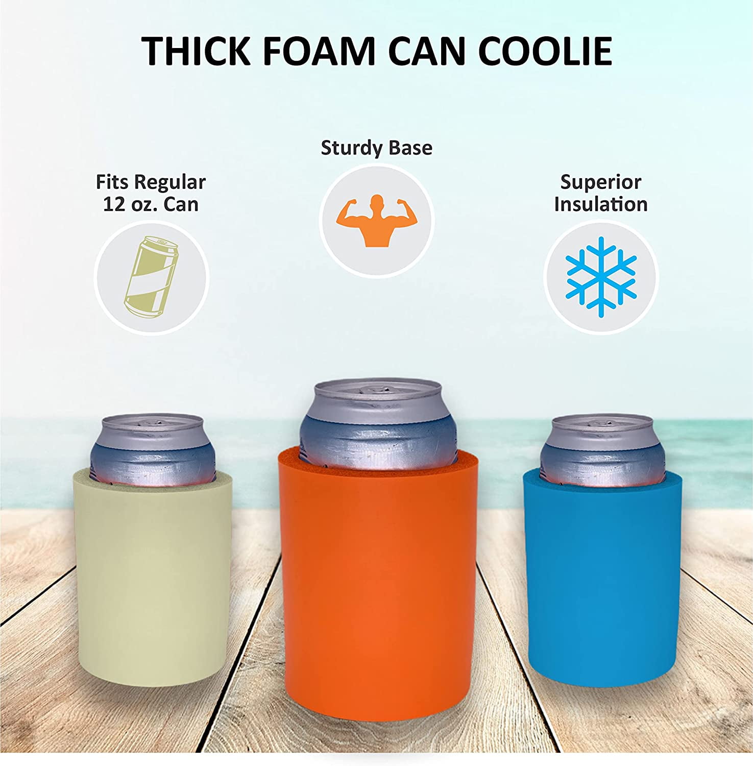 Beer Jokes Funny Designs Thick Foam Old School Can Coolie 12 Pack Set