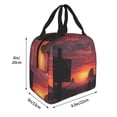 thumbnail image 2 of Rateoe Sunset Western Desert Cowboy Pattern Insulated Lunch Bag with Thick Aluminum Foil Lunch Tote Bag with Front Pocket for Men and Women, Ideal for Work, School, Picnics, and Travel, 2 of 5