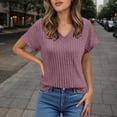 thumbnail image 2 of Crop Tank Tops for Women Short Sleeve V Neck Wear Womens Undershirts,Red,S, 2 of 5