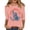 Watermelon Red, variant on 250th Anniversary Printed Women Shirts Casual 250 Years Of Freedom T Shirt 3/4 Sleeve Tshirts Patriotic Tops