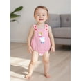 thumbnail image 5 of BemeyourBBs Newborn Baby Girl Summer Clothes Duck Outfit Bubble Romper Overalls Duck Print Sleeveless Suspender Jumpsuit Bodysuit Playsuit, 5 of 9