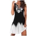 thumbnail image 5 of WTXUE Summer Dresses for Women 2024, Women Summer Casual Sleeveless Print Loose Beach Dress, Sundresses for Women, Floral Dress for Women, White Dress Women, 1# White 2XL, 5 of 5