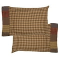 thumbnail image 4 of VHC Brands Ridge Plaid Cotton Rustic Bedding Patchwork Standard Pillow Case Set of 2, Cedar Green, 4 of 6