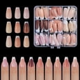 thumbnail image 1 of 9 Colors French Gel Nail Tips Pre-applied Base Coat & Tip Primer Pre-made French Nails Soft Gel Tips 15 Sizes Fake Nails False Nail Tips for Nail Art DIY, 1 of 7