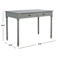 thumbnail image 6 of SAFAVIEH O' Mara Solid Retro 2 Drawer Desk, Distressed Grey, 6 of 14
