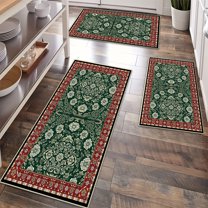 Kitchen Rugs Sets of 3 Non Slip Washable Kitchen Mats for Floor, Waterproof Kitchen Runner Rug, Floor Mat Carpet for Entryway, Laundry, Sink, Hallway, Bathroom