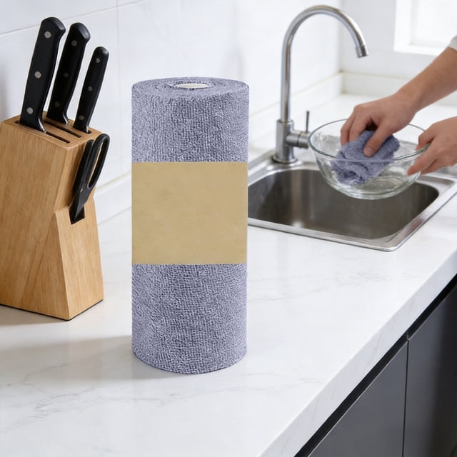 Paño de mano desechable, apto para uso en seco y húmedo, absorbente y absorbente de aceite, para limpiar el cabello, 20 hojas por rollo, paño de limpieza de poliéster