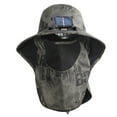 thumbnail image 2 of Qocolhg Solar Fan Hat with 2 Fan, USB & Solar Powered Fans Hat, 3 Speeds Wide Brim Fishing Cowboy Hats with Face Cover, Army Green, 2 of 9