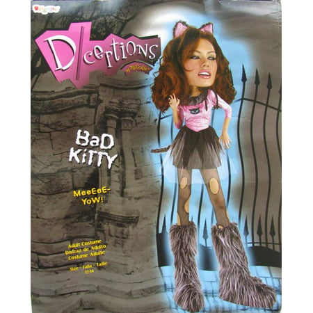 Disguise Womens 'Bad Kitty' Halloween Costume, Black/Pink, L