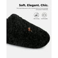 thumbnail image 5 of HomeTop Women's Cozy Plush Slippers with Memory Foam Collapsible Microsuede Heel Flexible Anti Skid Indoor Slip on House Shoes Matte Black,5-6 US, 5 of 7