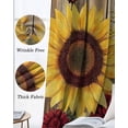 thumbnail image 3 of Sunflower Brown Wooden Blackout Curtains for Bedroom Living Room Darkening Curtains 54 Inch Long Vintage Flowers Butterfly Short Curtain for Small Window Treatment Insulated Grommet Drapes 42"x54"x2, 3 of 9