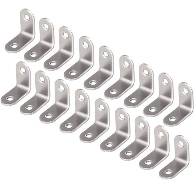 20 Pcs 90 Degrés Angle Droit en Acier Inoxydable Corset, 1,18 Pouces X 1,18 Pouces Corsets d'Angle, Support Métallique en Acier Inoxydable Angle Droit