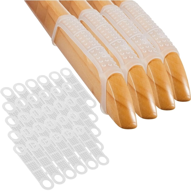 Empuñaduras de goma antideslizantes para colgar ropa, tiras para colgar ropa de silicona transparente, accesorios para colgar ropa para perchas de madera (200 piezas)