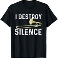 thumbnail image 1 of Je Destructe le Silence - T-Shirt Joueur de Trombone Trombone - comme sur l'Image - m, 1 of 4