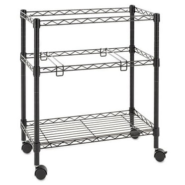 Alera FW60-1426BL Two-Tier Rolling File Cart, 26w x14d x 29-1/2h, Black