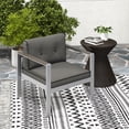 thumbnail image 2 of Gymax Patio Aluminum Armchair Contemporary Sofa Chair w/ WPC Armrests, 2 of 6