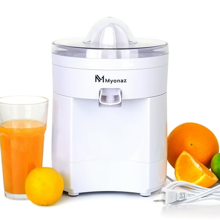 - MYONAZ 500ML Electric Citrus Squeezer Manual for Fresh Lemon Orange Juice Hand Squeezers with Anti-drip (White)