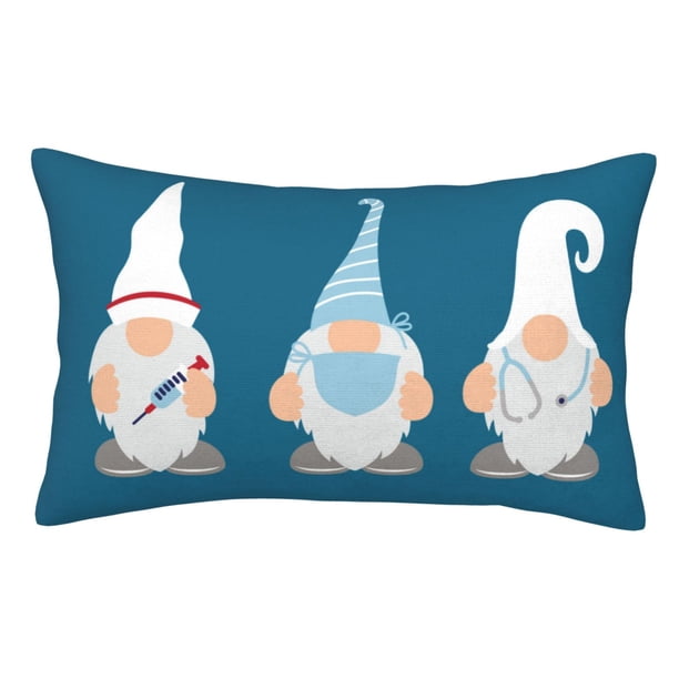Balery Nurse Doctor Gnomes Funda de Cojín Estampada, Regalos para Mujeres, Regalos de Amor para Ella, Regalos para Novia o Esposa, Funda de Almohada-20"x30"