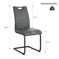 thumbnail image 4 of Modern Charcoal Pu Dining Chair Living Room Chair Upholstered Chair,Black Metal Chair Leg Design,Kitchen,Living Room,Bedroom,Dining Room Side Chair (Set Of 2),Charcoal+Grey Pu Furniture Dining, 4 of 14