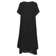 thumbnail image 2 of Nueva moda mujer vestido flojo ocasional del color sólido de manga corta boho summer maxi vesti Irfora Vestido, 2 of 7