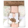 thumbnail image 5 of Set de toallas de baño con capucha para bebé, 6 piezas con diseño floral, 5 of 5