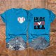 thumbnail image 2 of Camisetas de Manga Corta para las Mujeres Carta Impresa Doble Cara Suelta Tee, Casual Vintage Verano Top Mujeres, 2 of 3