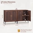 thumbnail image 2 of Aitjunz 61.75'' W Modern TV Console, Wooden TV Stand up to 70 Inch, Mid Century TV Cabient w/Adjustable Shelves for Storage, Arched Fluted Doors Design for Living Room, Brown, 2 of 6