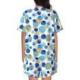 thumbnail image 3 of Lsque Golden Blue Snowflakes Women's Short-Sleeved Pajama Set - 2 Piece Soft and Lightweight Sleepwear Set-X-Large, 3 of 9