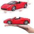 thumbnail image 6 of Ferrari 458 Spider Red Bburago 1:24th, 6 of 15