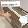 thumbnail image 5 of Drawer Stops, Plastic Drawer Stoppers, Clear Semi-curved Dresser Anti-slip Stopper with Screws, 40, 5 of 6