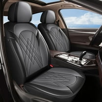 DIKSOAKR Seat Covers for Toyota Highlander 2008-2025 Front Set Faux Leather Seat Cover Waterproof Scratch Resistant Seat Protector Airbag Compatible (Black&Grey)